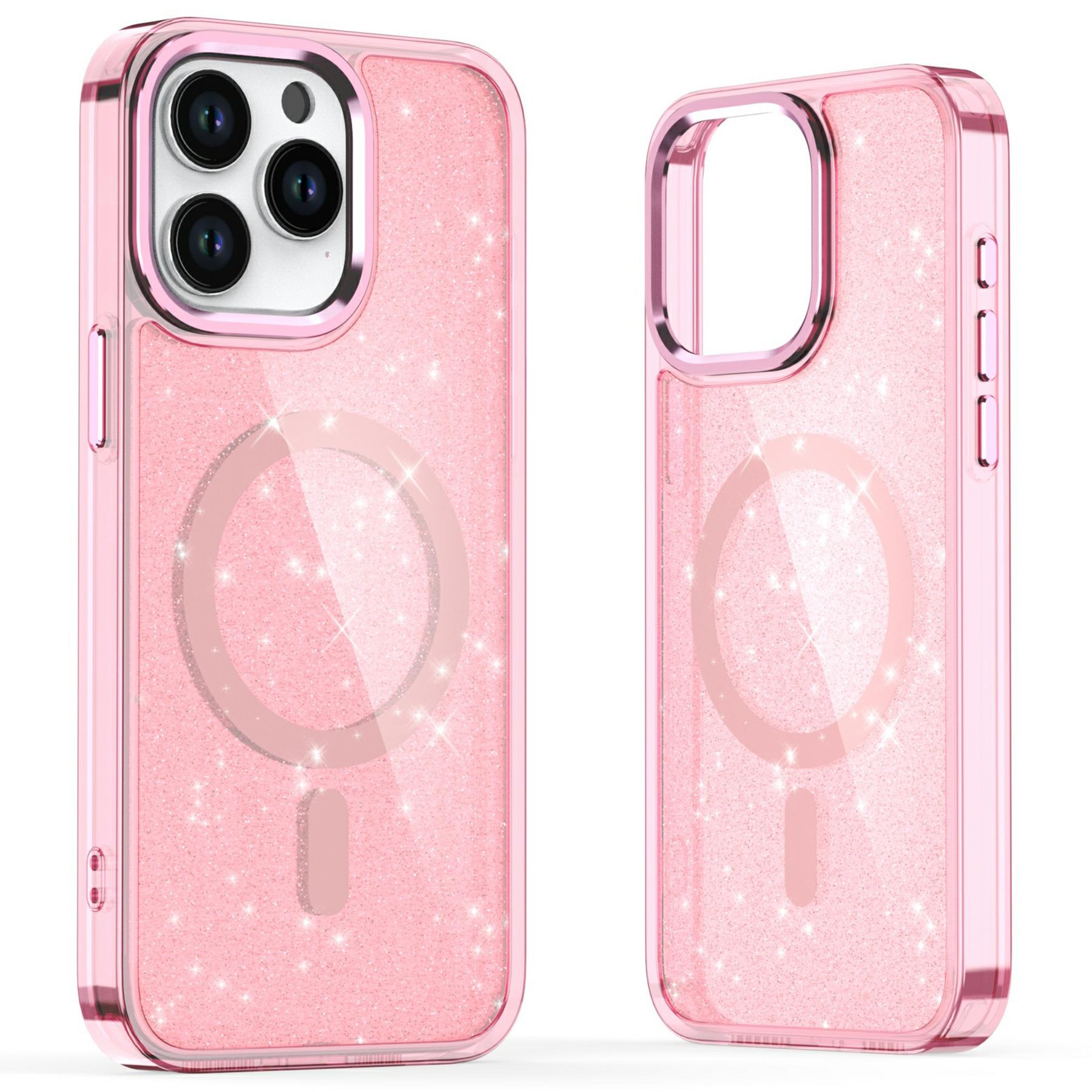 For iPhone 16 Pro Magnetic Case Glitter Design TPU+PC Phone Cover Pink
For iPhone 16 Pro Magnetic Case Glitter Design TPU+PC Phone Cover Pink