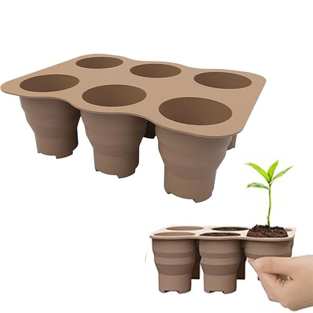 Silicone Seed Grow Planter Box 6 Cells Plant Seedling Tray Seed Starter Tray Seedling Trays темно-коричневого кольору
Silicone Seed Grow Planter Box 6 Cells Plant Seedling Tray Seed Starter Tray Seedling Trays темно-коричневого кольору