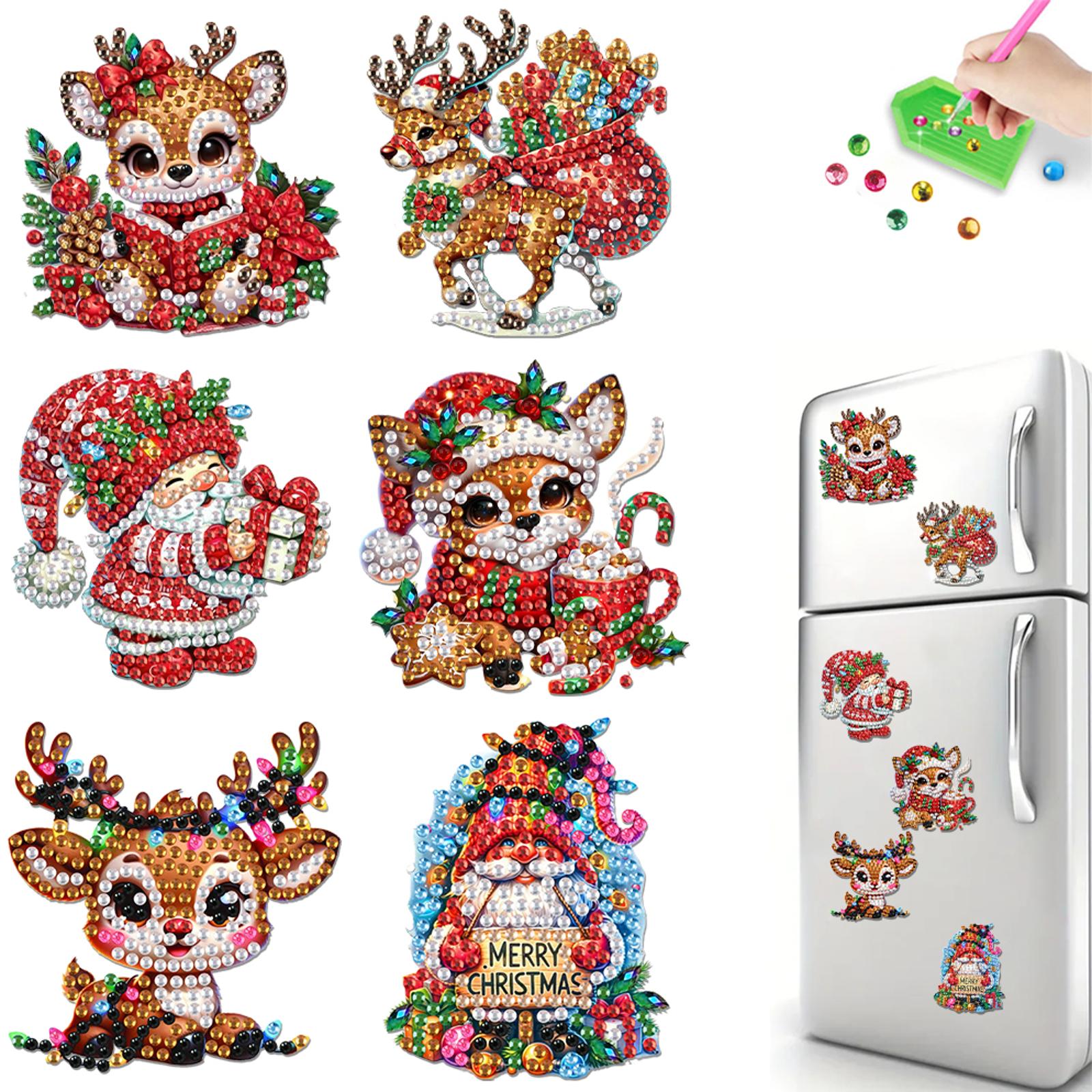 6Pcs Acrylic Christmas Fridge Stickers Diamond Painting Refrigerator Magnet Diamond Painting Fridge Magnet for Adults Beginners
6Pcs Acrylic Christmas Fridge Stickers Diamond Painting Refrigerator Magnet Diamond Painting Fridge Magnet for Adults Beginners