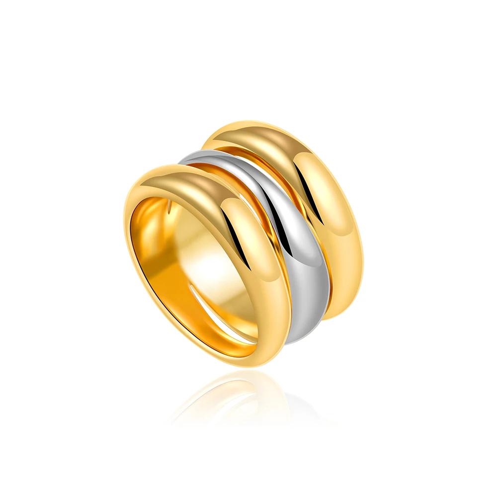 New Trendy Gold&Copper Plated Mixed Color Three Layers Rings for Women Metal Hollow Wide Finger Ring Statement Zircon Bijoux US 6
New Trendy Gold&Copper Plated Mixed Color Three Layers Rings for Women Metal Hollow Wide Finger Ring Statement Zircon Bijoux US 6