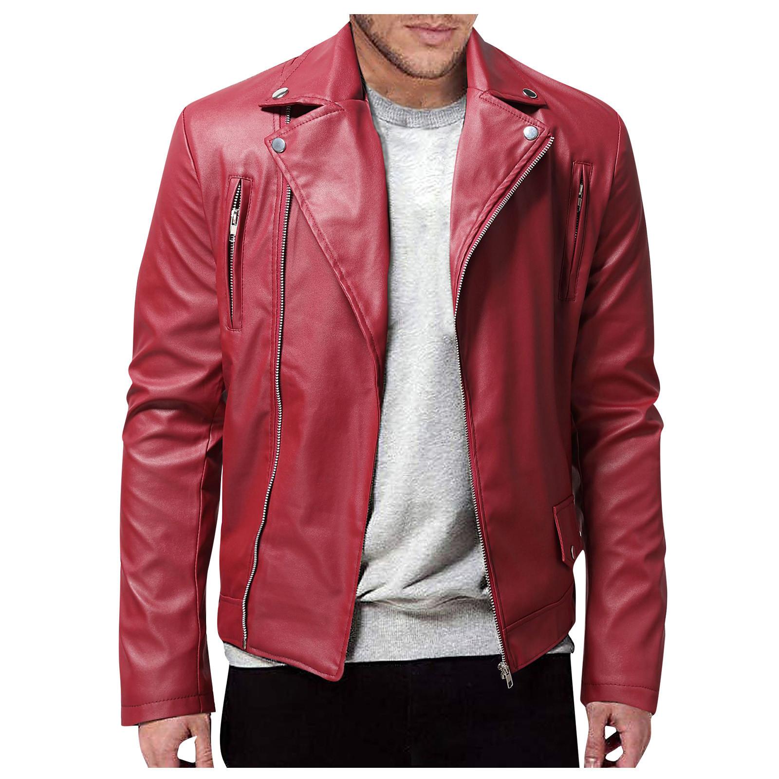 And Winter Men s Casual Solid Color Long-sleeved Slim Leather S красный
And Winter Men s Casual Solid Color Long-sleeved Slim Leather S красный
