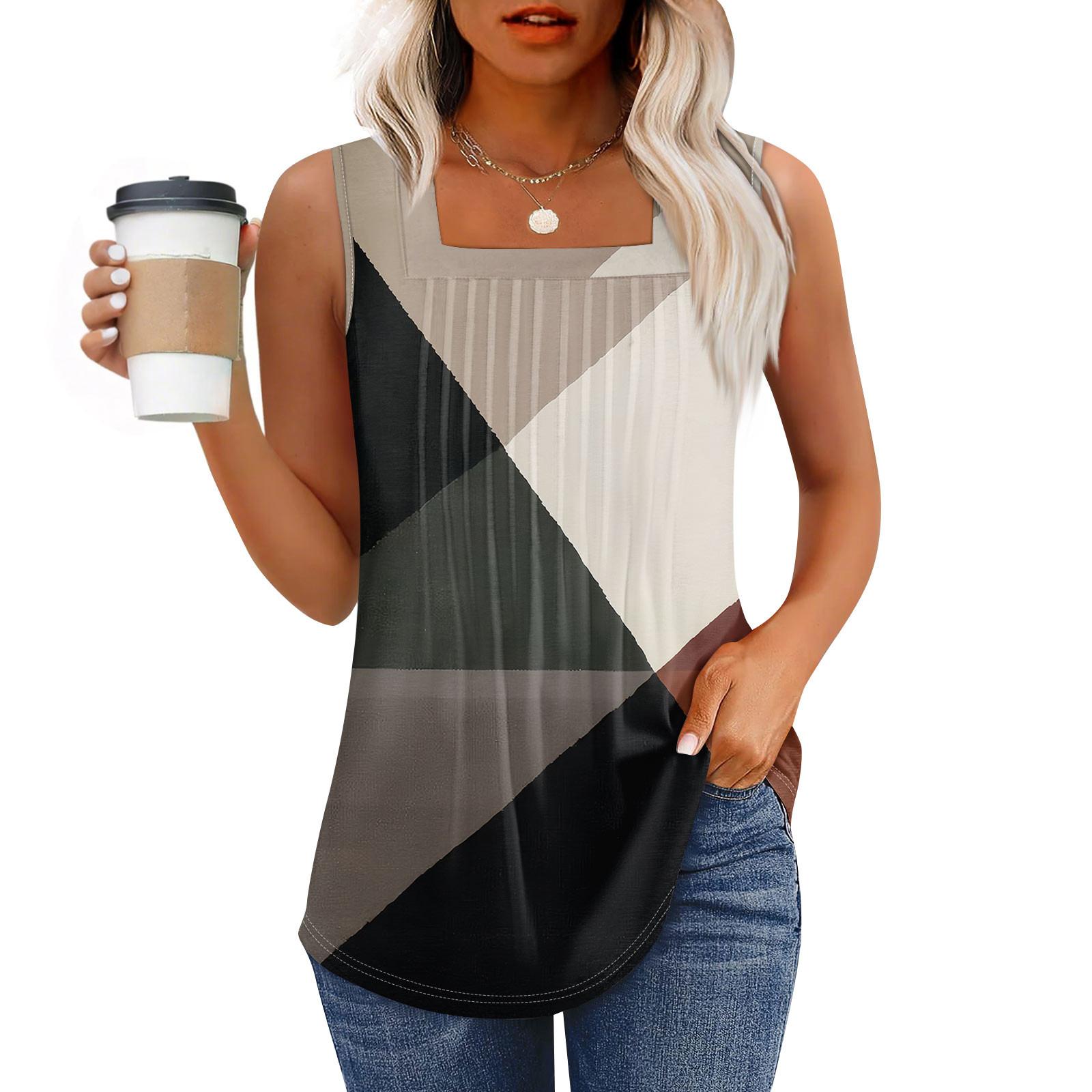 Майка для женщин Летние наряды Без рукавов Блузки с принтом Повседневные свободные рубашки Плиссированные квадратные вырезы XL
Майка для женщин Летние наряды Без рукавов Блузки с принтом Повседневные свободные рубашки Плиссированные квадратные вырезы XL