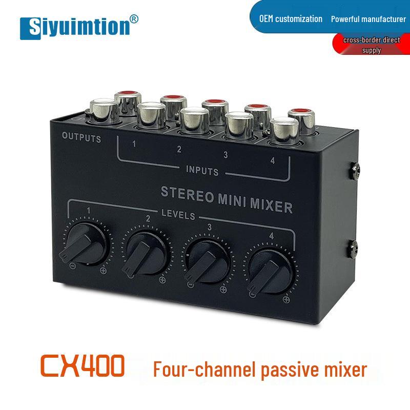 CX400 4-канальный пассивный стерео аудиомикшер
CX400 4-канальный пассивный стерео аудиомикшер