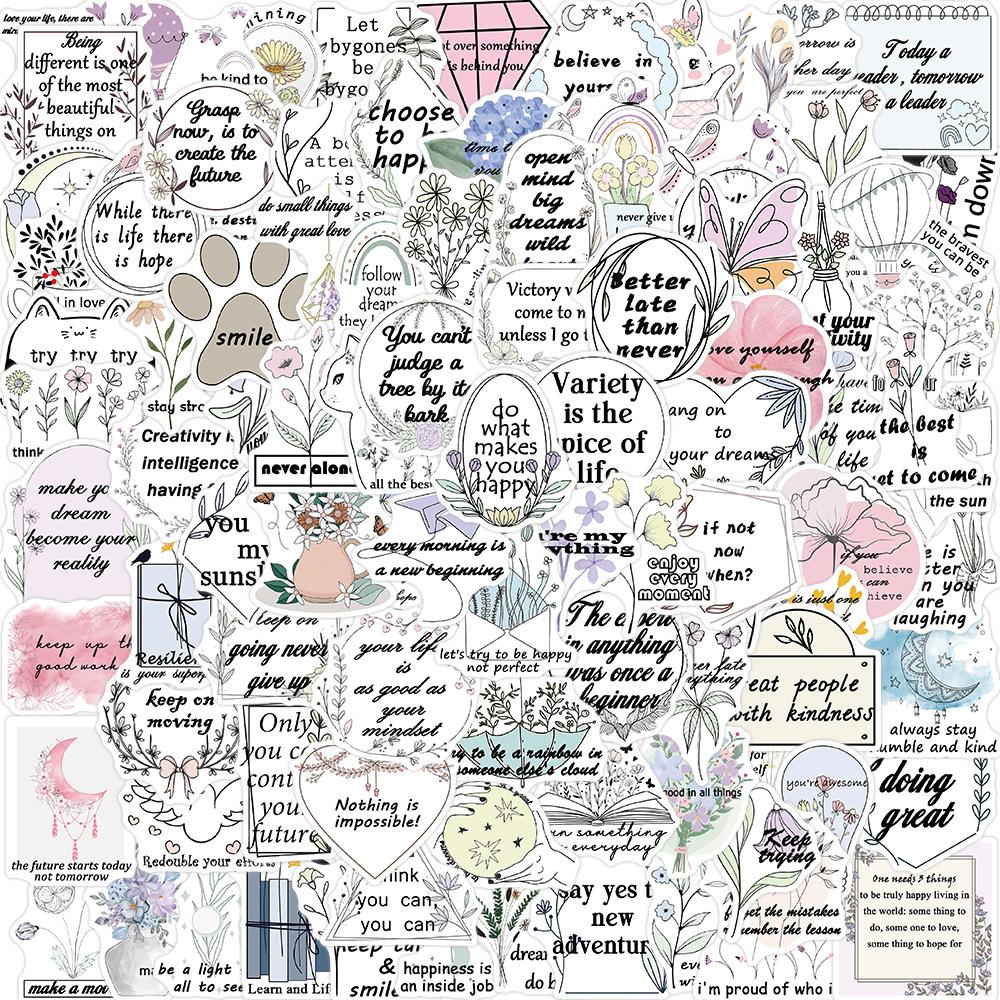 100pcs Floral Elegant French Motivational Quote Stickers for Laptops Phones Helmets Guitars Skateboards Suitcases Stationary
100pcs Floral Elegant French Motivational Quote Stickers for Laptops Phones Helmets Guitars Skateboards Suitcases Stationary