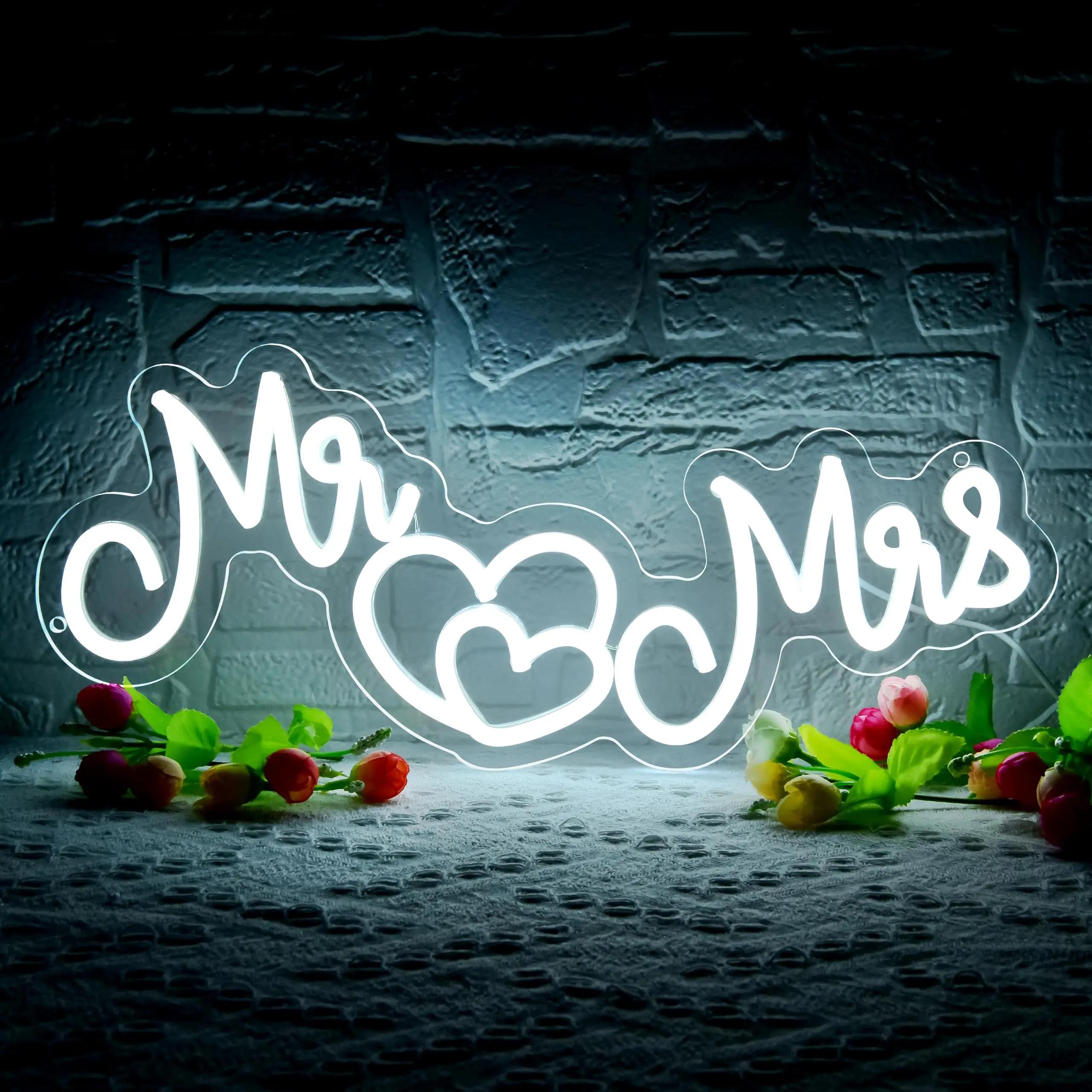 Mr & Mrs Neon Signs Wedding Decor Light Wedding Party Home Bedroom Art Wall Decor Gift For Wall Neon LED Lamp Personalized Gifts USB
Mr & Mrs Neon Signs Wedding Decor Light Wedding Party Home Bedroom Art Wall Decor Gift For Wall Neon LED Lamp Personalized Gifts USB