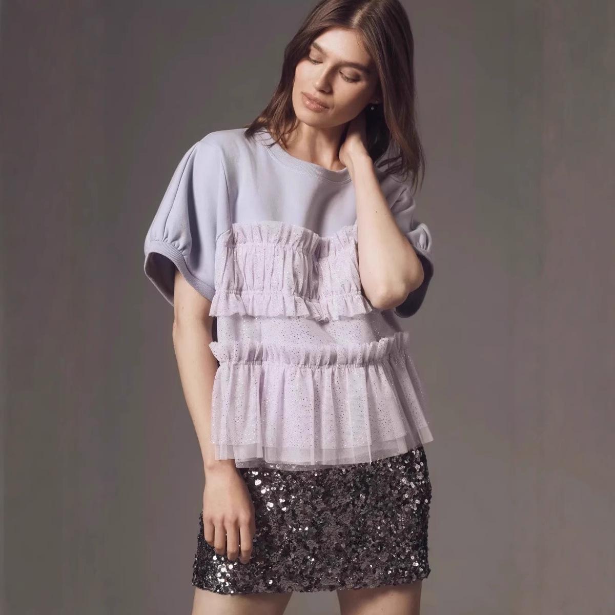 2026 European & American Women s Mesh Splicing 3D Design Fashion Short Sleeve XXL світло-фіолетового кольору
2026 European & American Women s Mesh Splicing 3D Design Fashion Short Sleeve XXL світло-фіолетового кольору