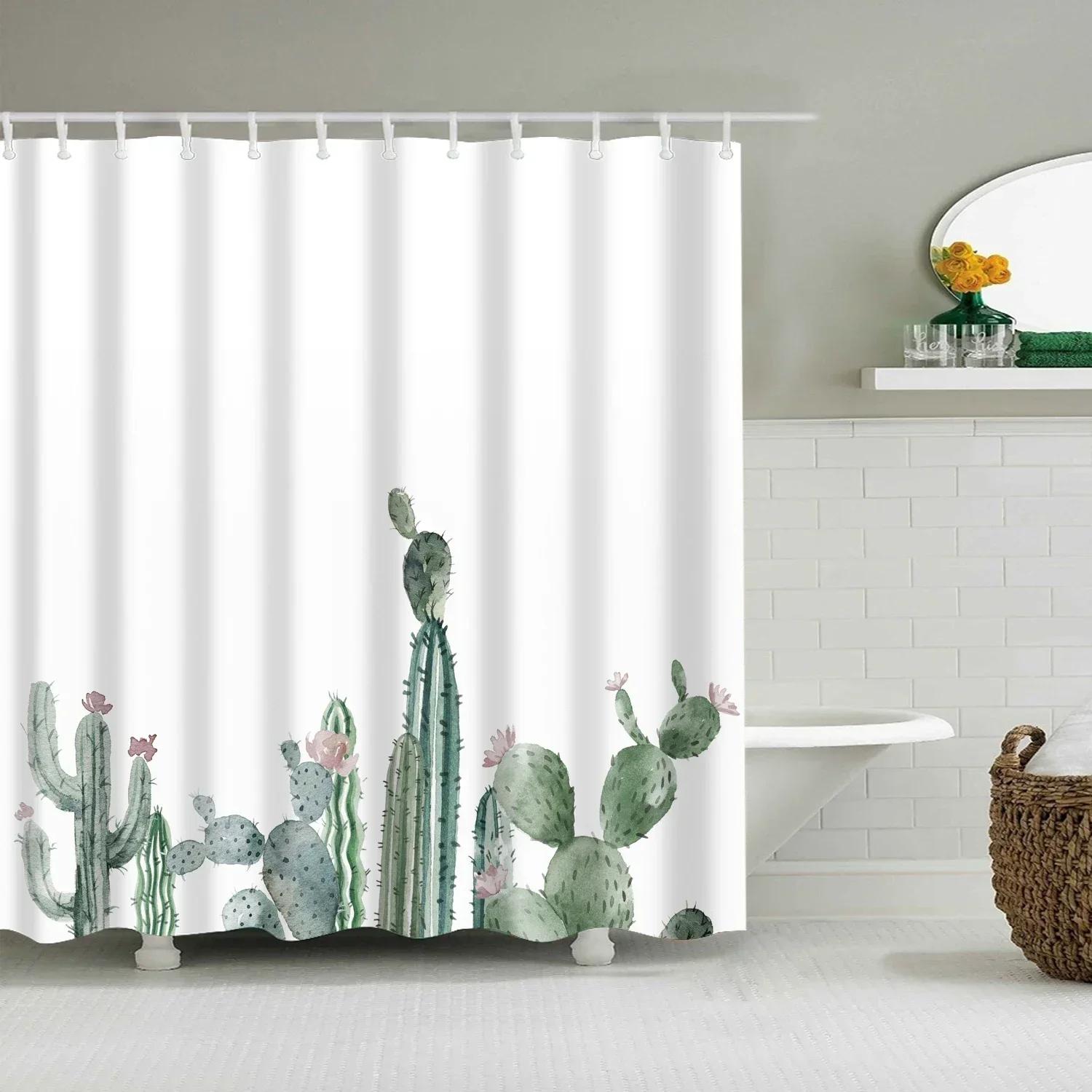 Tropical Green Leaf Palm Cactus Shower Curtain Landscape Bathroom Curtain Waterproof Polyester Shower Curtain W60H190(CM)-1 Pcs
Tropical Green Leaf Palm Cactus Shower Curtain Landscape Bathroom Curtain Waterproof Polyester Shower Curtain W60H190(CM)-1 Pcs