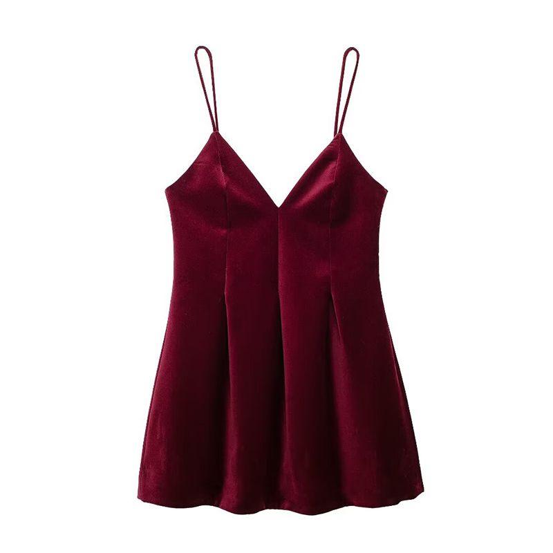 Lost Melbourne French Sexy Style Fancy Velvet Sleeveless Low V-neck Waist-Controlled Slimming Sling Dress Women Burgundy L
Lost Melbourne French Sexy Style Fancy Velvet Sleeveless Low V-neck Waist-Controlled Slimming Sling Dress Women Burgundy L