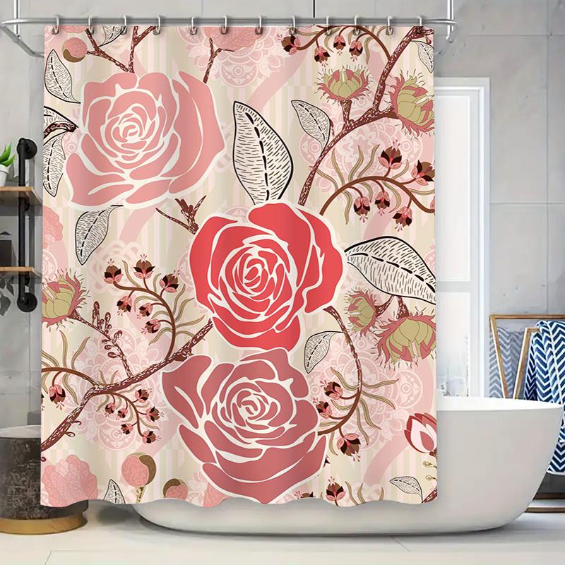 Pink Floral Shower Curtain Decorative Bathroom Accessory For Home Decoration Beautiful Rose Print Fabric Perfect Gift Idea W60H190(CM)-1 Pcs
Pink Floral Shower Curtain Decorative Bathroom Accessory For Home Decoration Beautiful Rose Print Fabric Perfect Gift Idea W60H190(CM)-1 Pcs