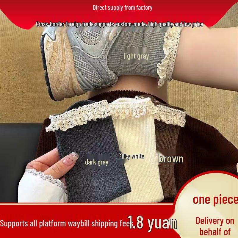 Korean-Japanese Sweet Girl Vertical Striped Pleated Lace Socks - Spring/Autumn Retro Style One Size темно-серого
Korean-Japanese Sweet Girl Vertical Striped Pleated Lace Socks - Spring/Autumn Retro Style One Size темно-серого