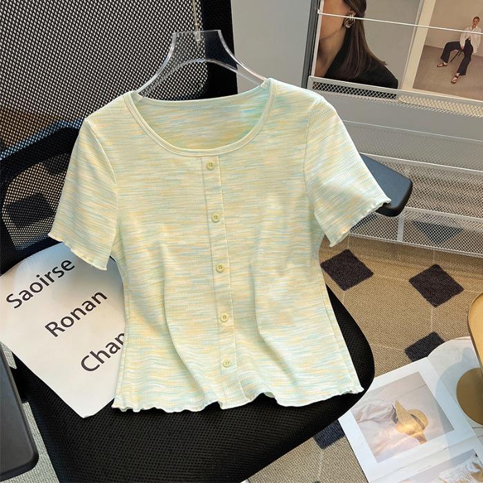 No price reduction #short-sleeved t-shirt women s summer women s clothing front shoulder slim-fitting versatile top sweet design XL зелений
No price reduction #short-sleeved t-shirt women s summer women s clothing front shoulder slim-fitting versatile top sweet design XL зелений