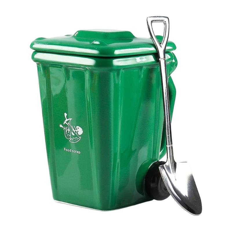 Creative Trash Can Design Ceramic Mugs Including Nonrust Steel Spoon For Convenient Beverage Stirring Ideal For Students And Worker зелений
Creative Trash Can Design Ceramic Mugs Including Nonrust Steel Spoon For Convenient Beverage Stirring Ideal For Students And Worker зелений