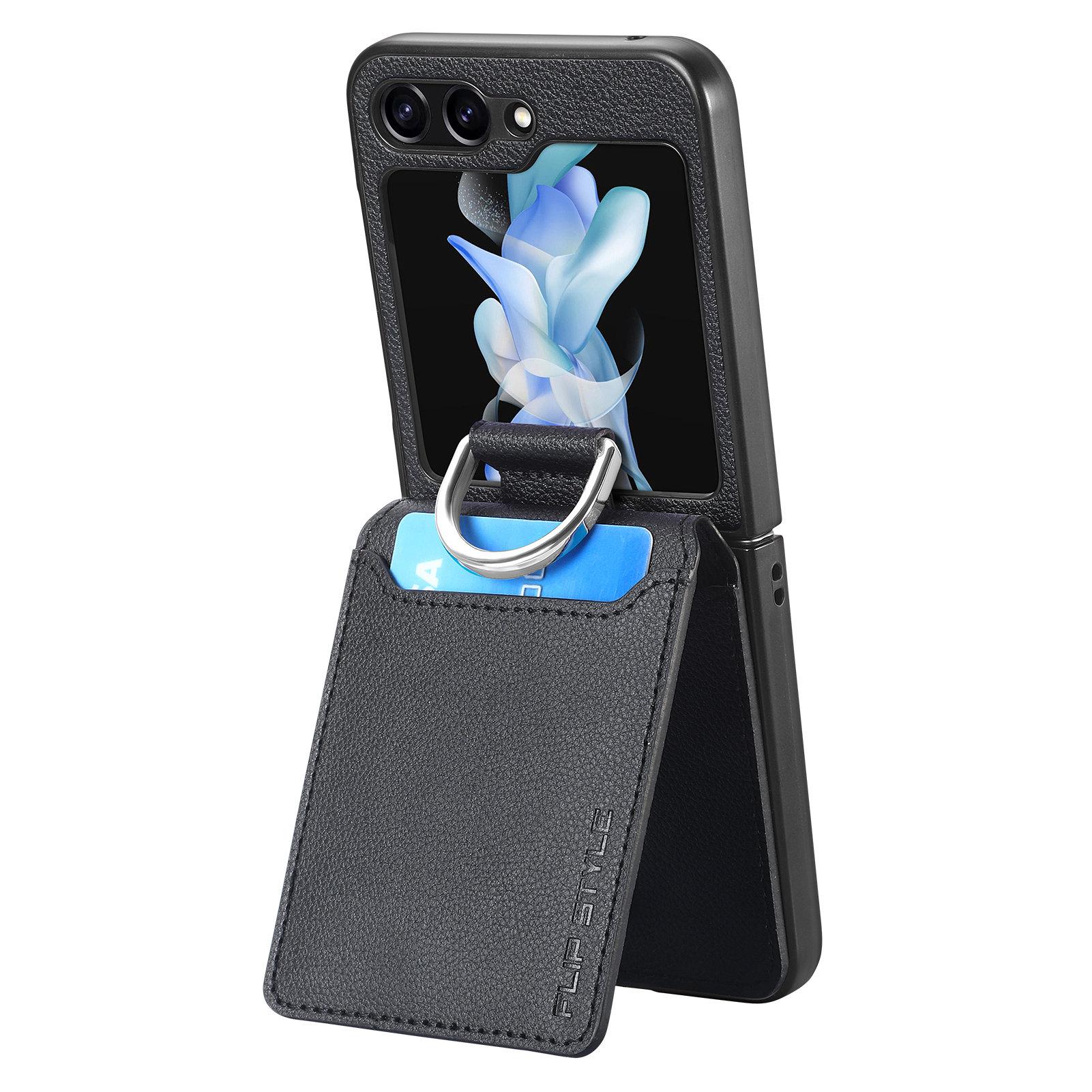 For Samsung Galaxy Z Flip6 5G Phone Case Card Slot Kickstand PU+PC Cover with Finger Ring Green
For Samsung Galaxy Z Flip6 5G Phone Case Card Slot Kickstand PU+PC Cover with Finger Ring Green