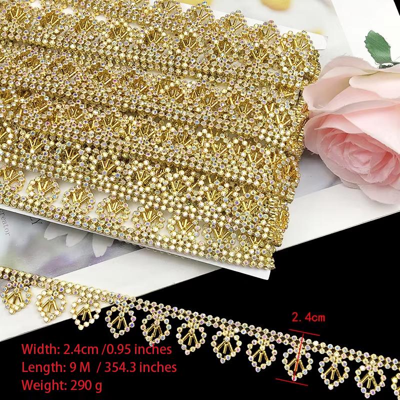 4.5M Motif Rhinestone Ribbon Hot Fix Glass Crystal Crystal Chain Lace Trim for DIY Shoes, Bags, Clothing Sewing Accessories 4.5M
4.5M Motif Rhinestone Ribbon Hot Fix Glass Crystal Crystal Chain Lace Trim for DIY Shoes, Bags, Clothing Sewing Accessories 4.5M