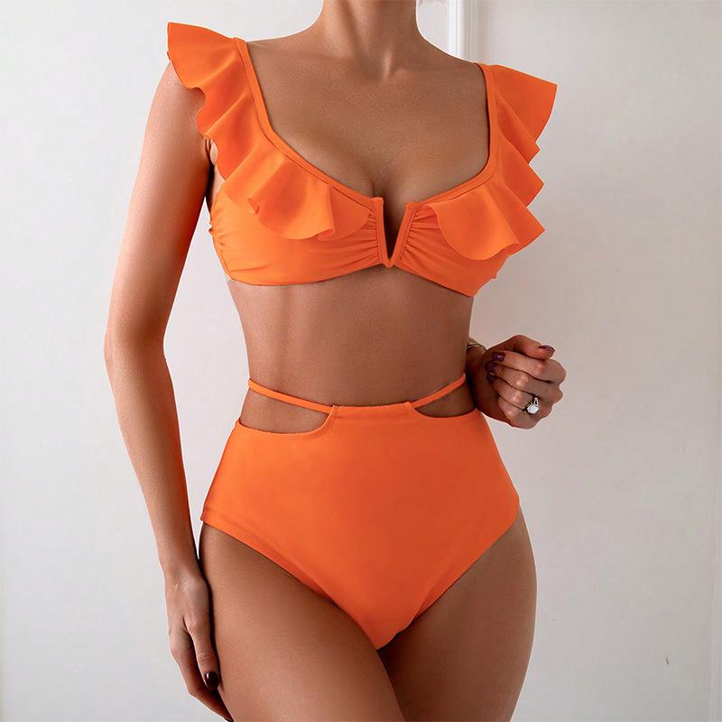 2025 European & American V-Neck Flounce Lace-up High-Waisted Bikini Swimsuit for Women Large чорний
2025 European & American V-Neck Flounce Lace-up High-Waisted Bikini Swimsuit for Women Large чорний
