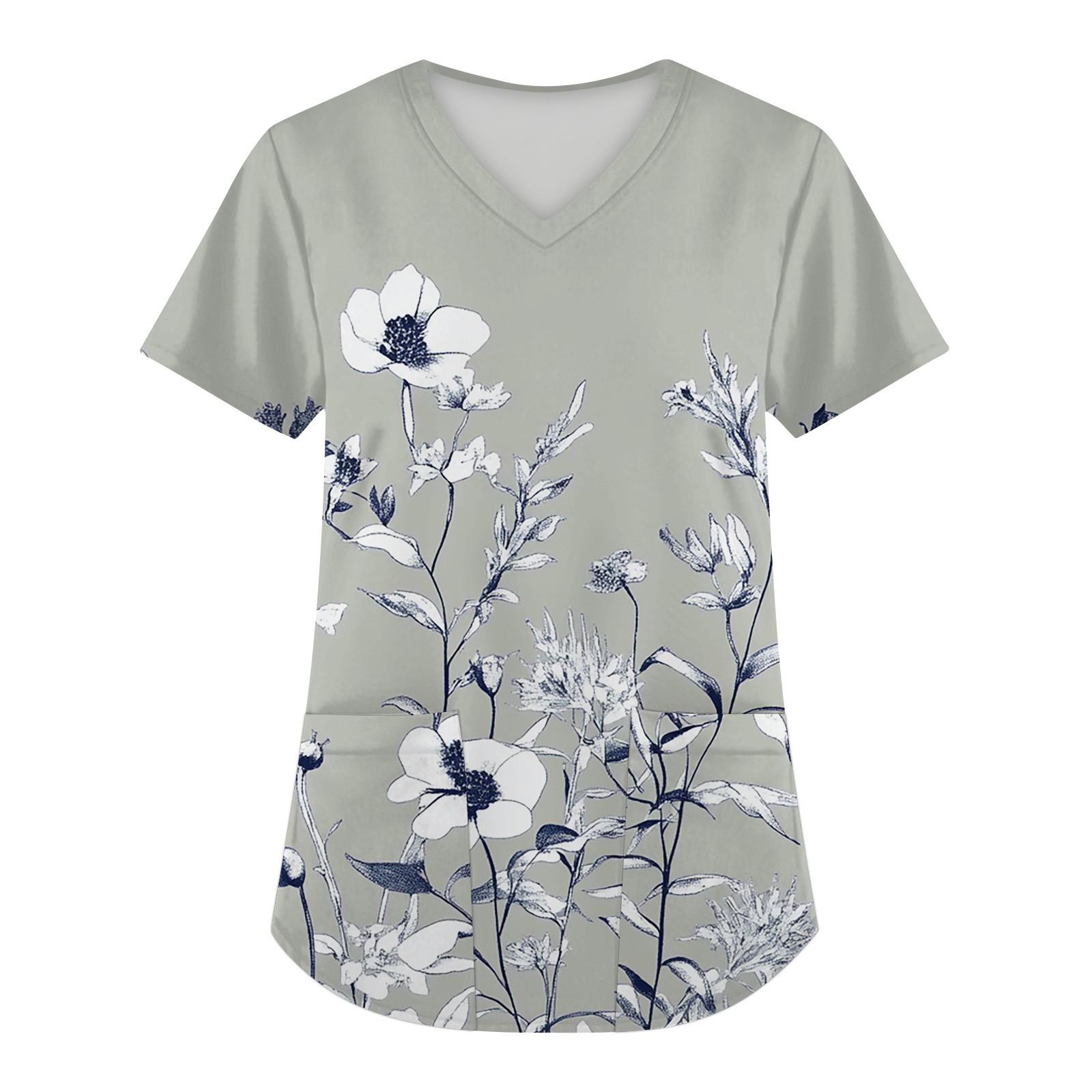 Женская мода с коротким рукавом и V-образным вырезом с карманами и цветочным принтом Топы Одежда L синий
Женская мода с коротким рукавом и V-образным вырезом с карманами и цветочным принтом Топы Одежда L синий
