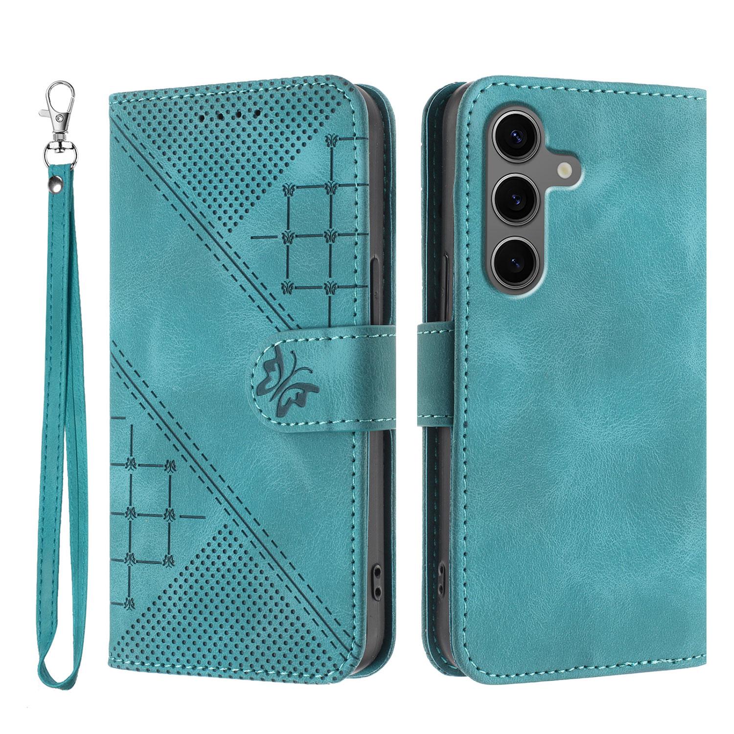 For Samsung Galaxy S24+/Galaxy S25+ Leather Wallet Case Butterfly Flower Imprinted Phone Cover with Strap Light Blue
For Samsung Galaxy S24+/Galaxy S25+ Leather Wallet Case Butterfly Flower Imprinted Phone Cover with Strap Light Blue