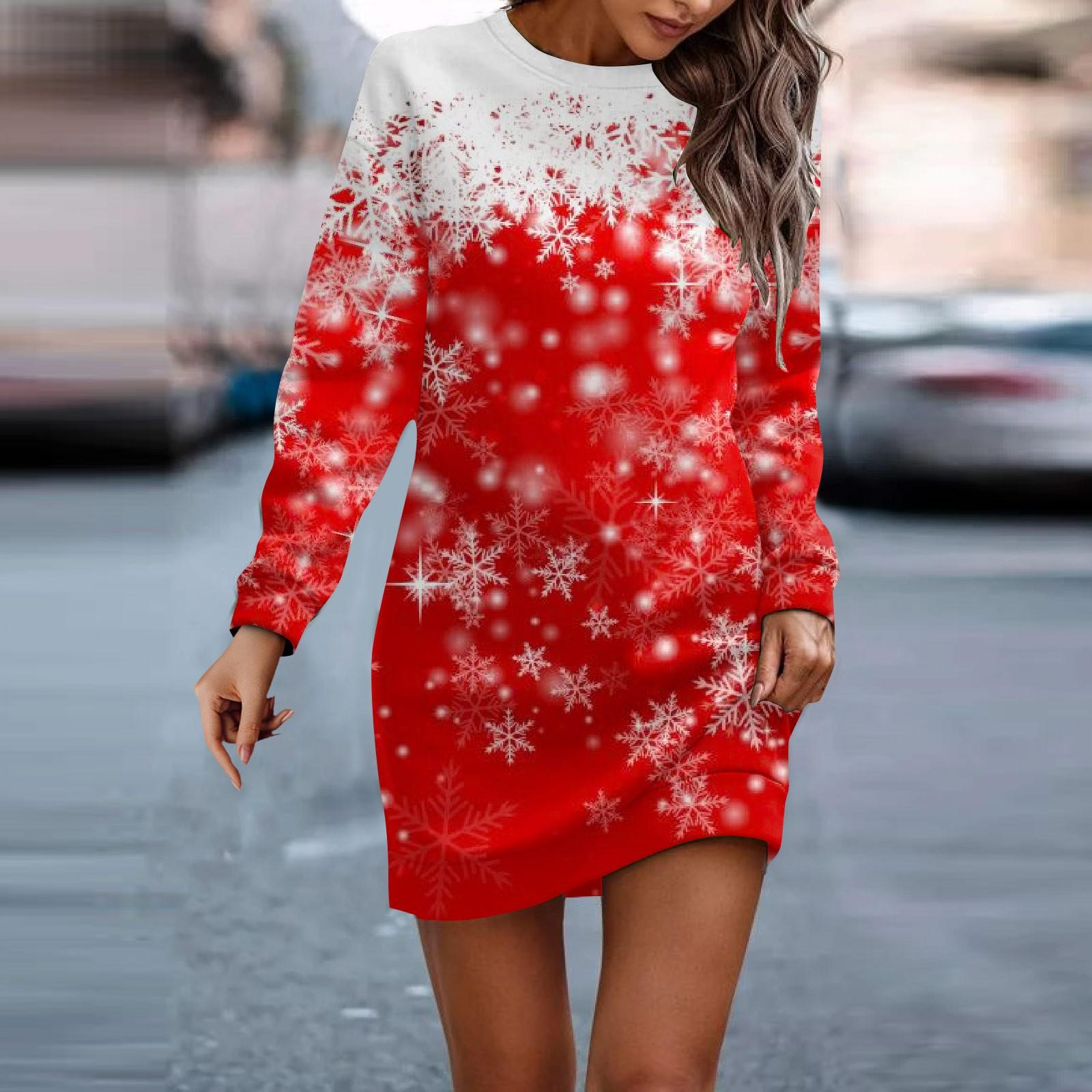 Платье с длинным рукавом для женщин, повседневное рождественское пуловер с принтом, платье на бедрах, платье-свитер M красный
Платье с длинным рукавом для женщин, повседневное рождественское пуловер с принтом, платье на бедрах, платье-свитер M красный