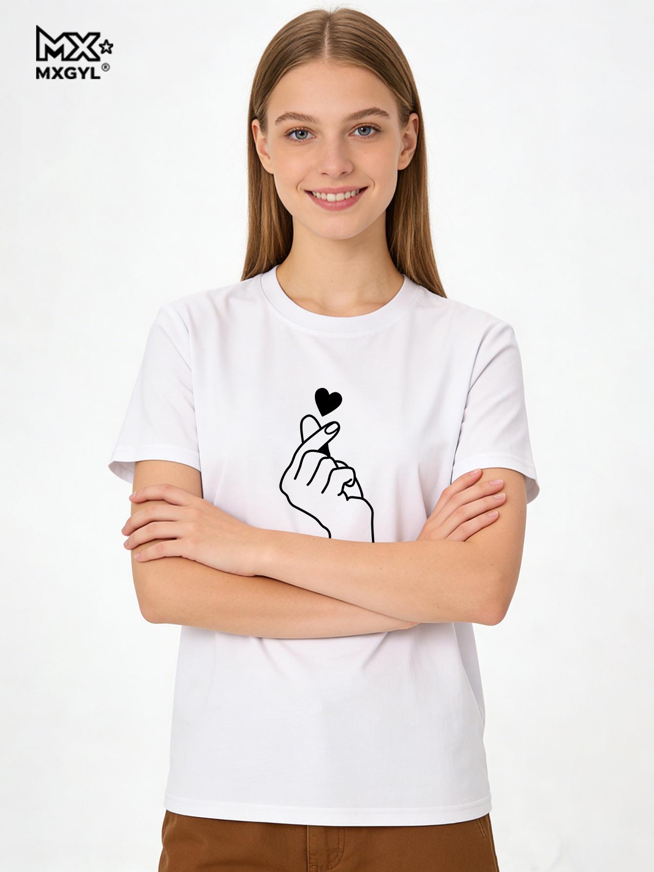7 Colors Finger Heart Print T Shirt Women Short Sleeve O Neck Casual Tshirt Summer Women Tee Shirt Tops Clothes Camisetas Mujer M белый
7 Colors Finger Heart Print T Shirt Women Short Sleeve O Neck Casual Tshirt Summer Women Tee Shirt Tops Clothes Camisetas Mujer M белый
