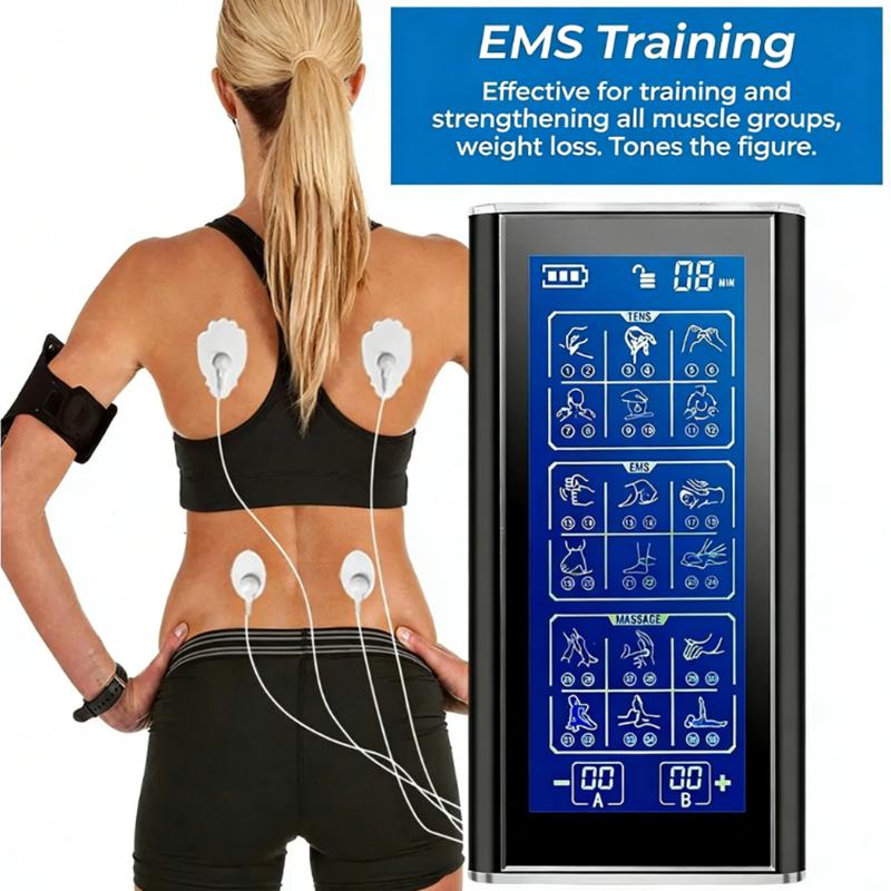 Portable muscle stimulator featuring 36 modes. Provides relaxation massage, pain relief and fat-burning functions. EU Plug
Portable muscle stimulator featuring 36 modes. Provides relaxation massage, pain relief and fat-burning functions. EU Plug