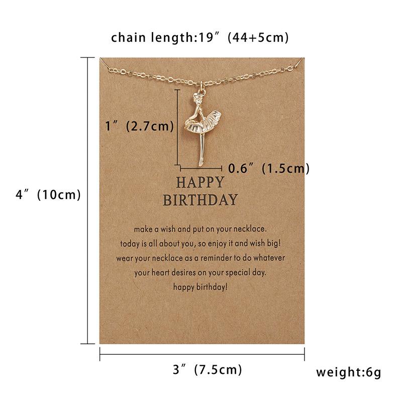 Dance Girl Pendant Necklace New Golden Plated Happy Birthday Ballet Girl Alloy Clavicle Bones Pendant Short Choker Necklace 44cm
Dance Girl Pendant Necklace New Golden Plated Happy Birthday Ballet Girl Alloy Clavicle Bones Pendant Short Choker Necklace 44cm