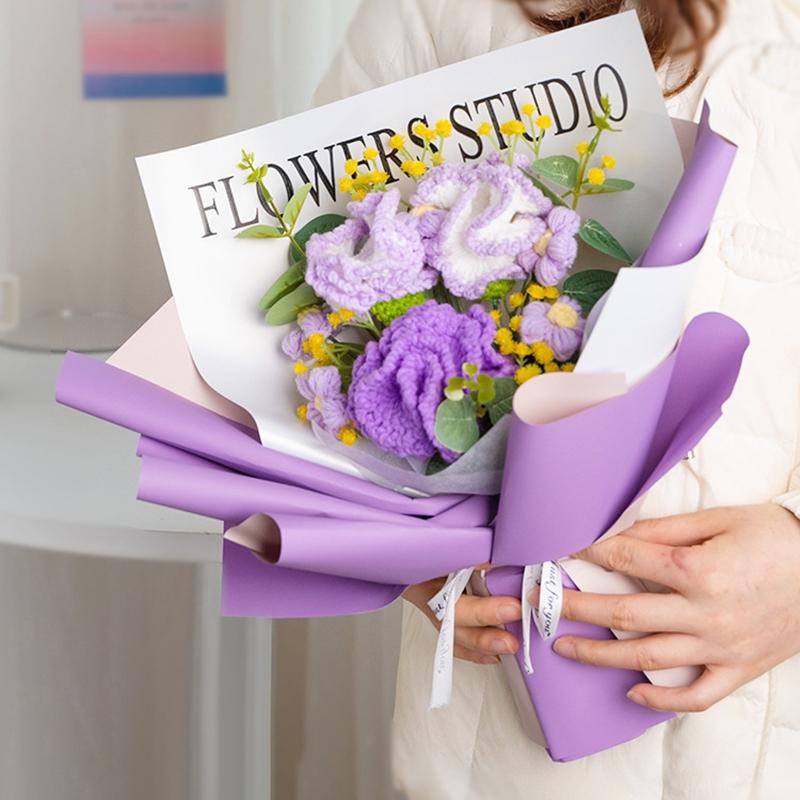 Crochet Flowers Bouquet Completed Knitted Flowers Fake Rose Flower Birthday Wedding Home Decor Handmade Graduation Gifts
Crochet Flowers Bouquet Completed Knitted Flowers Fake Rose Flower Birthday Wedding Home Decor Handmade Graduation Gifts