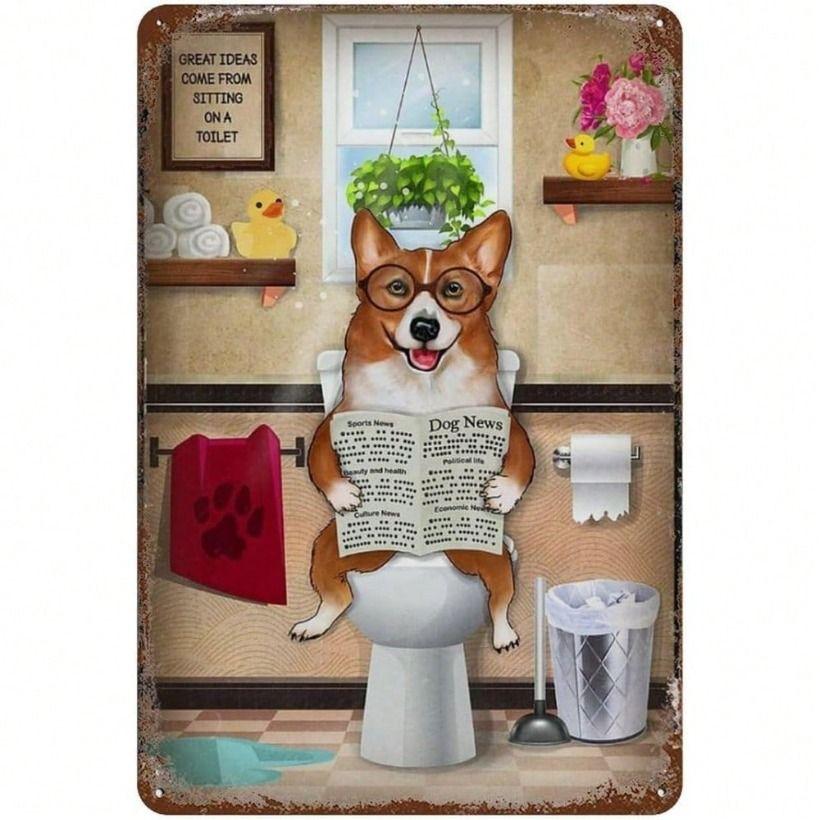 Vintage Metal Sign Funny Corgi Dog Reading Newspaper Rustic Wall Art Decor for Bathroom Living Room
Vintage Metal Sign Funny Corgi Dog Reading Newspaper Rustic Wall Art Decor for Bathroom Living Room