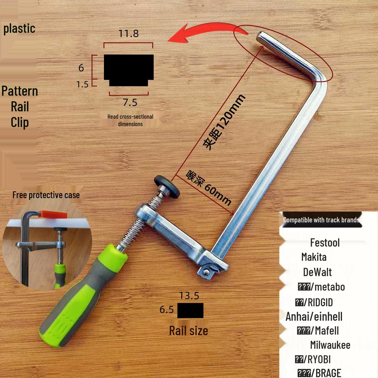 Makita Orbital F-Clamp with Aluminum Slide Guide Rail - MFT3FS-HZ Woodworking Clamp
Makita Orbital F-Clamp with Aluminum Slide Guide Rail - MFT3FS-HZ Woodworking Clamp