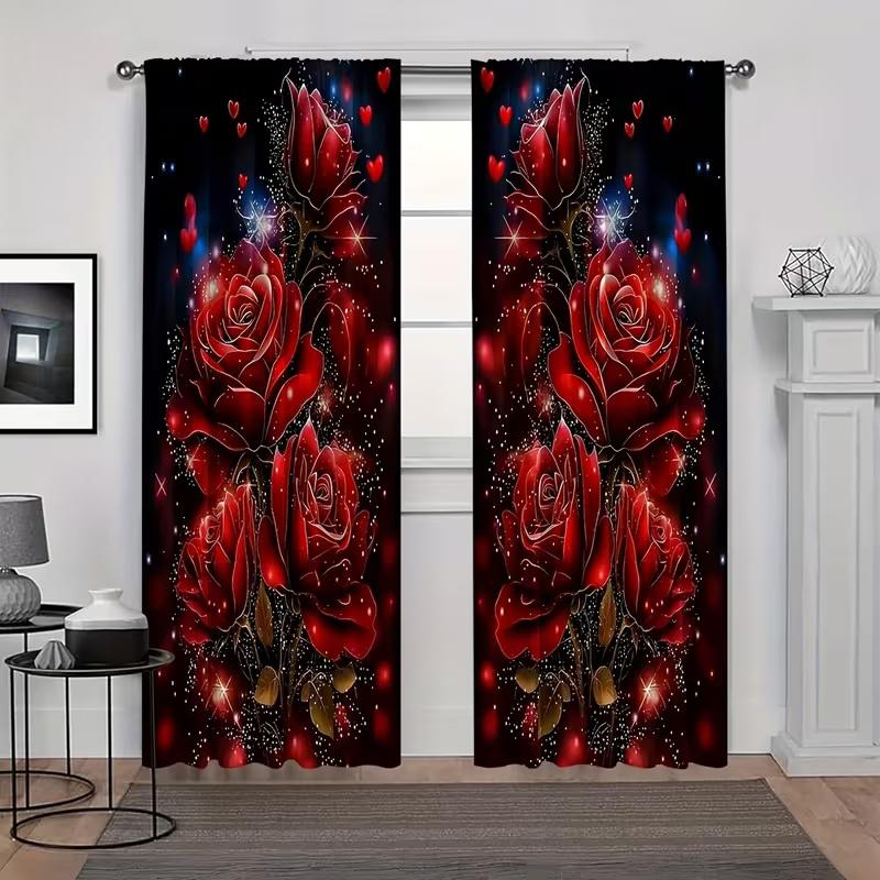 Set Of 2 Retro Heart Shaped Rose Print Curtains Suitable Bedroom Living Room Kitchen Decoration Home Window Curtain Polyester Perfect For Great W100*H70(CM)-Rod Pocket&2PCS
Set Of 2 Retro Heart Shaped Rose Print Curtains Suitable Bedroom Living Room Kitchen Decoration Home Window Curtain Polyester Perfect For Great W100*H70(CM)-Rod Pocket&2PCS
