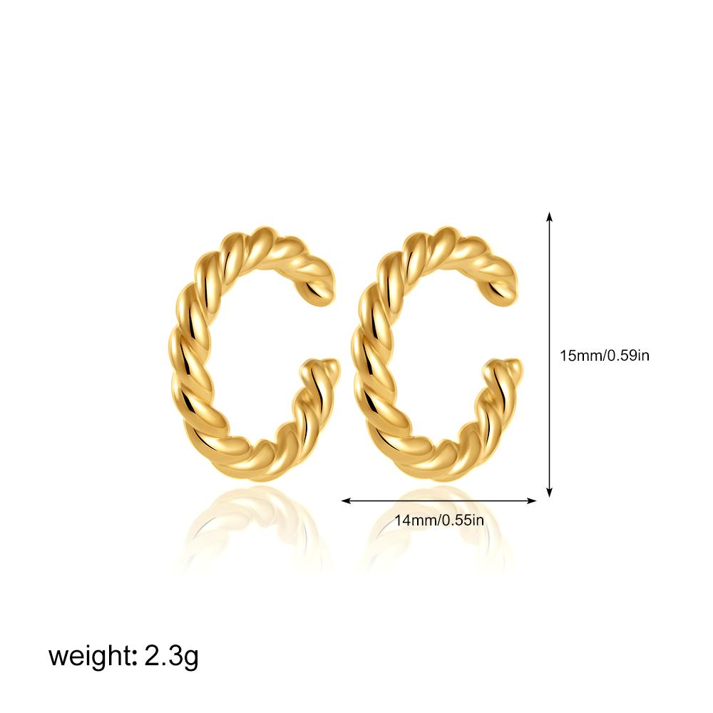Vintage Stainless Steel Brass Twist Circle C-shape Hoop Earring for Women 18K Gold Plated Chunky Stud Earrings Simple Zircon
Vintage Stainless Steel Brass Twist Circle C-shape Hoop Earring for Women 18K Gold Plated Chunky Stud Earrings Simple Zircon