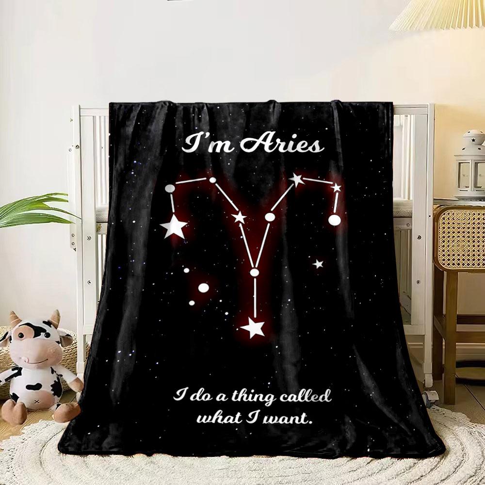 Starry Aries constellation outlined with bright stars on a black background. for all seasons blanket lunch break throw gift 80cm x 120cm
Starry Aries constellation outlined with bright stars on a black background. for all seasons blanket lunch break throw gift 80cm x 120cm
