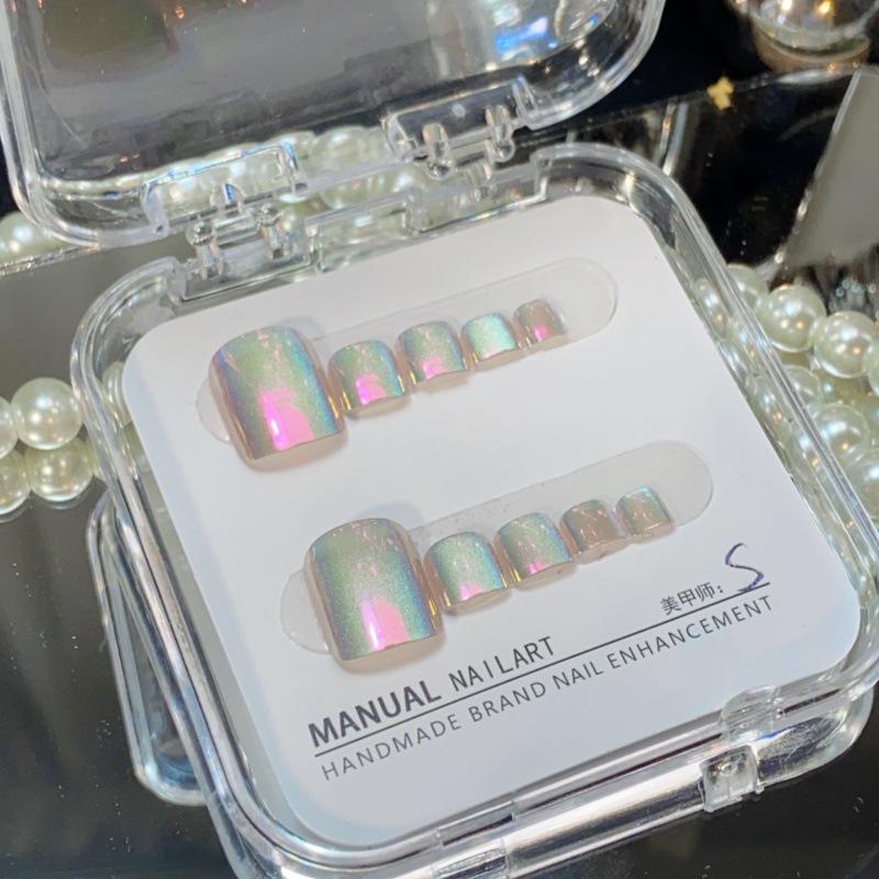 Iridescent Cat Eye Aurora Toe Nail Patches - Removable and Handmade Fake Nail Stickers Small
Iridescent Cat Eye Aurora Toe Nail Patches - Removable and Handmade Fake Nail Stickers Small