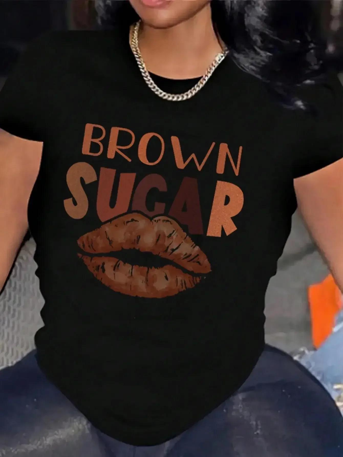 Street Summer Fashion Sporty Clothes Women Clothing Letters Brown Sugar Print Women TShirt Short Sleeve Casual S
Street Summer Fashion Sporty Clothes Women Clothing Letters Brown Sugar Print Women TShirt Short Sleeve Casual S