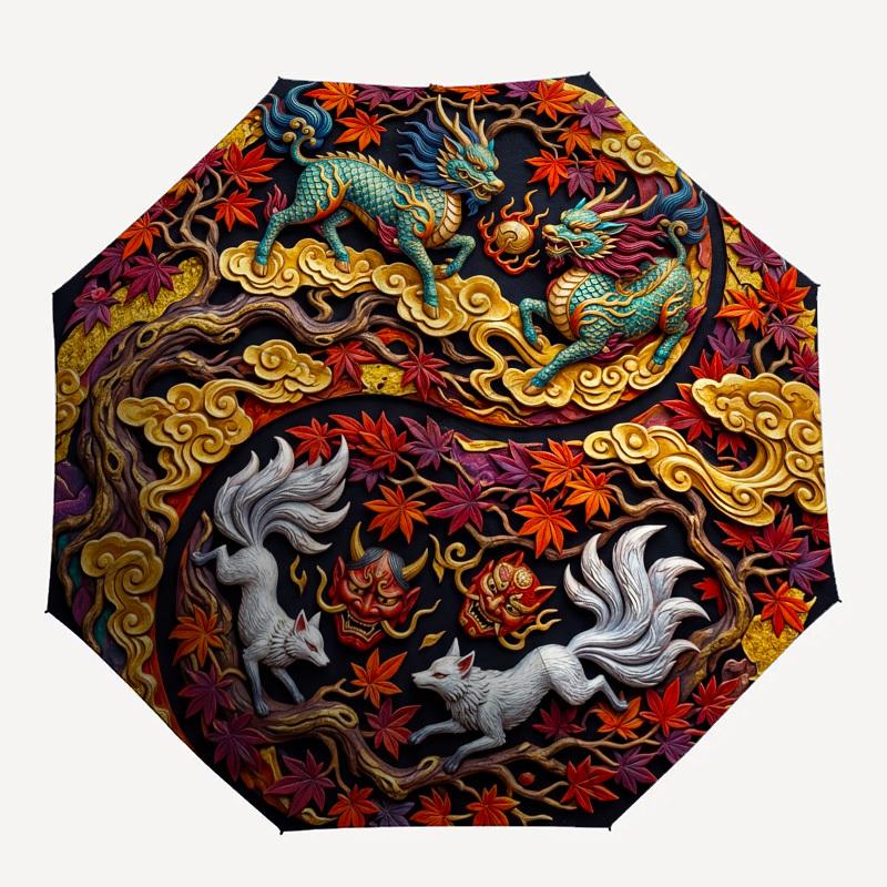 1pc Japanese Mythology, Dragons, Fox Spirits Umbrella with Plastic Handle,Compact & Stylish,Suitable for All Seasons YS331100
1pc Japanese Mythology, Dragons, Fox Spirits Umbrella with Plastic Handle,Compact & Stylish,Suitable for All Seasons YS331100