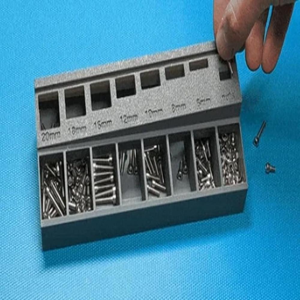 Practical Screw Length Sorter Tray With 7 Measuring Slots Screw Toolbox Organizer Small Hardware чорний
Practical Screw Length Sorter Tray With 7 Measuring Slots Screw Toolbox Organizer Small Hardware чорний