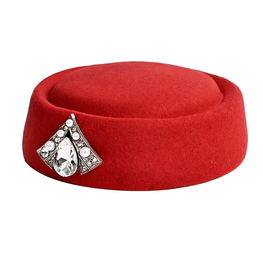 Headwear Top Hats Crystal Embellished Pillbox Cap New Flight Attendant Hat for Women Party
Headwear Top Hats Crystal Embellished Pillbox Cap New Flight Attendant Hat for Women Party