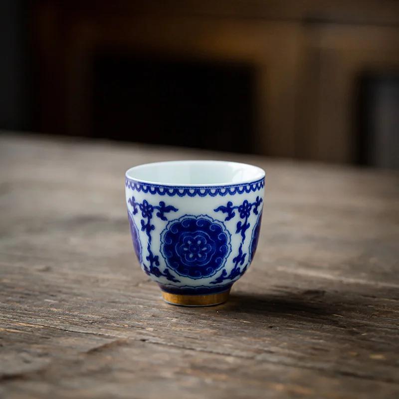 Blue and White Porcelain Teacup Ceramic Teacup Kung Fu Small Teacup Single Cup Master Cup Tea Set Tea Table Golden Bowl Teacups 200ml
Blue and White Porcelain Teacup Ceramic Teacup Kung Fu Small Teacup Single Cup Master Cup Tea Set Tea Table Golden Bowl Teacups 200ml
