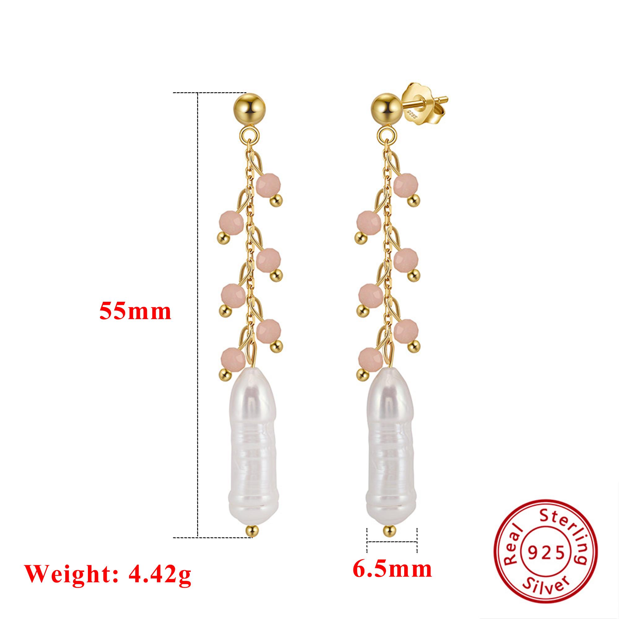 Effie Queen 14K Gold Baroque Pearl Dangle Earrings 925 Silver Freshwater Pearl With Pink Opal Drop Style Romantic Present MPE04
Effie Queen 14K Gold Baroque Pearl Dangle Earrings 925 Silver Freshwater Pearl With Pink Opal Drop Style Romantic Present MPE04