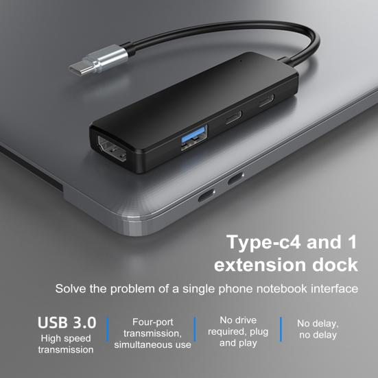 Концентратор типа C 4 в 1 USB HDMI-совместимая док-станция OTG Функциональность Легкий портативный USB-C
Концентратор типа C 4 в 1 USB HDMI-совместимая док-станция OTG Функциональность Легкий портативный USB-C