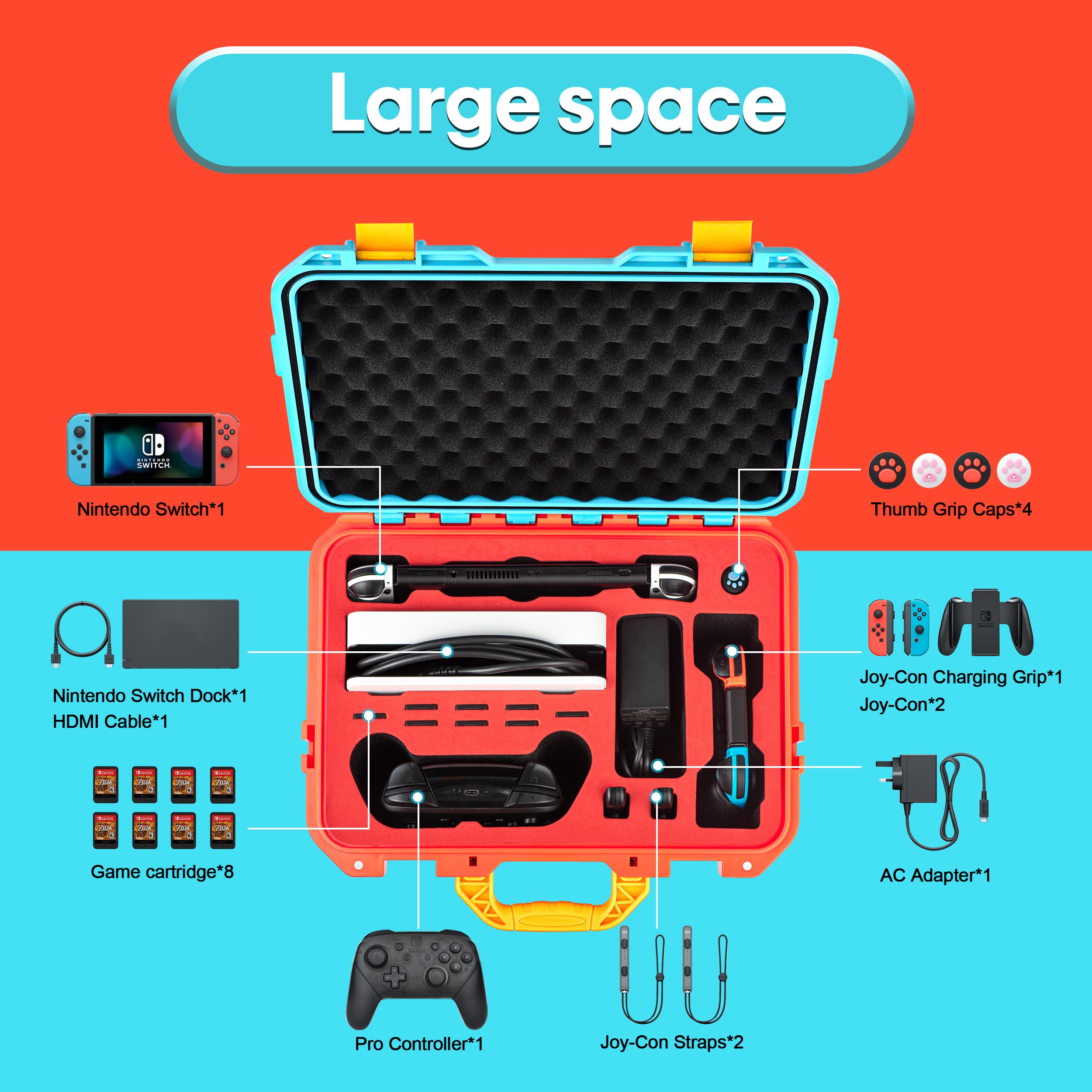 DEVASO For Nintendo Switch Travel Box Waterproof Carrying Case Soft Lining Hard Case,Color Splicing Orange+Blue
DEVASO For Nintendo Switch Travel Box Waterproof Carrying Case Soft Lining Hard Case,Color Splicing Orange+Blue