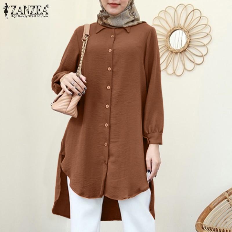 ZANZEA Женские повседневные свободные блузки с отложным воротником и длинными рукавами
ZANZEA Женские повседневные свободные блузки с отложным воротником и длинными рукавами