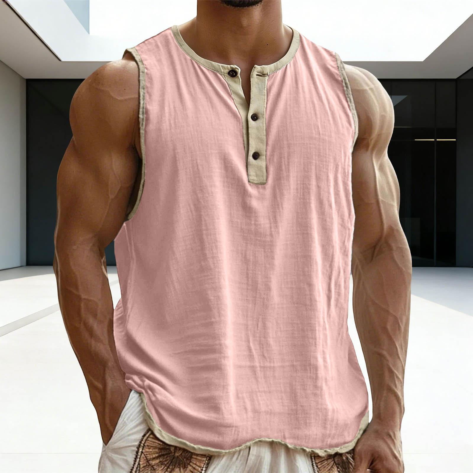 Men’s Sleeveless Henley Tank Top Casual Loose Fit Muscle Shirt Lightweight Button Front Summer Vest Top M
Men’s Sleeveless Henley Tank Top Casual Loose Fit Muscle Shirt Lightweight Button Front Summer Vest Top M