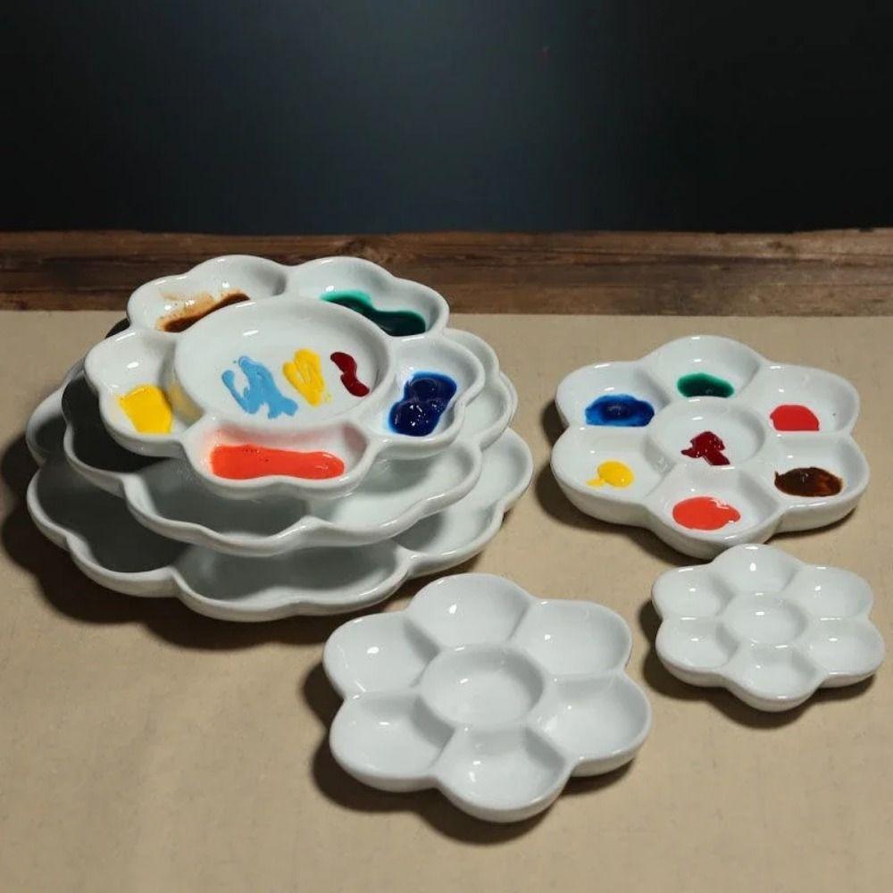 White Porcelain Palette Ceramic Plum Blossom Paint Plate Paint Palette Tray Art Supplies 4 in
White Porcelain Palette Ceramic Plum Blossom Paint Plate Paint Palette Tray Art Supplies 4 in