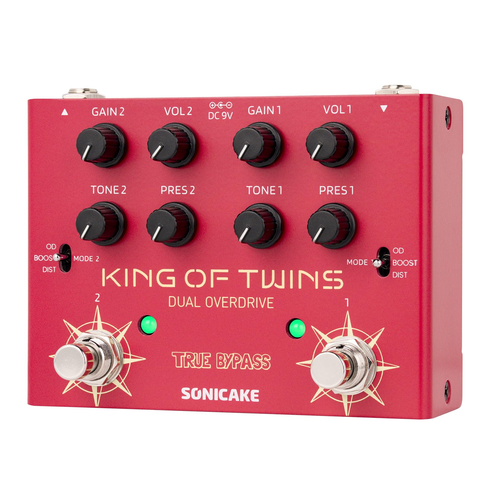 SONICAKE Overdrive Pedal Dual Channel 3 Modes Compact Effect Pedal for Bass and Electric Pure Analog True Bypass King of Twins -
SONICAKE Overdrive Pedal Dual Channel 3 Modes Compact Effect Pedal for Bass and Electric Pure Analog True Bypass King of Twins -