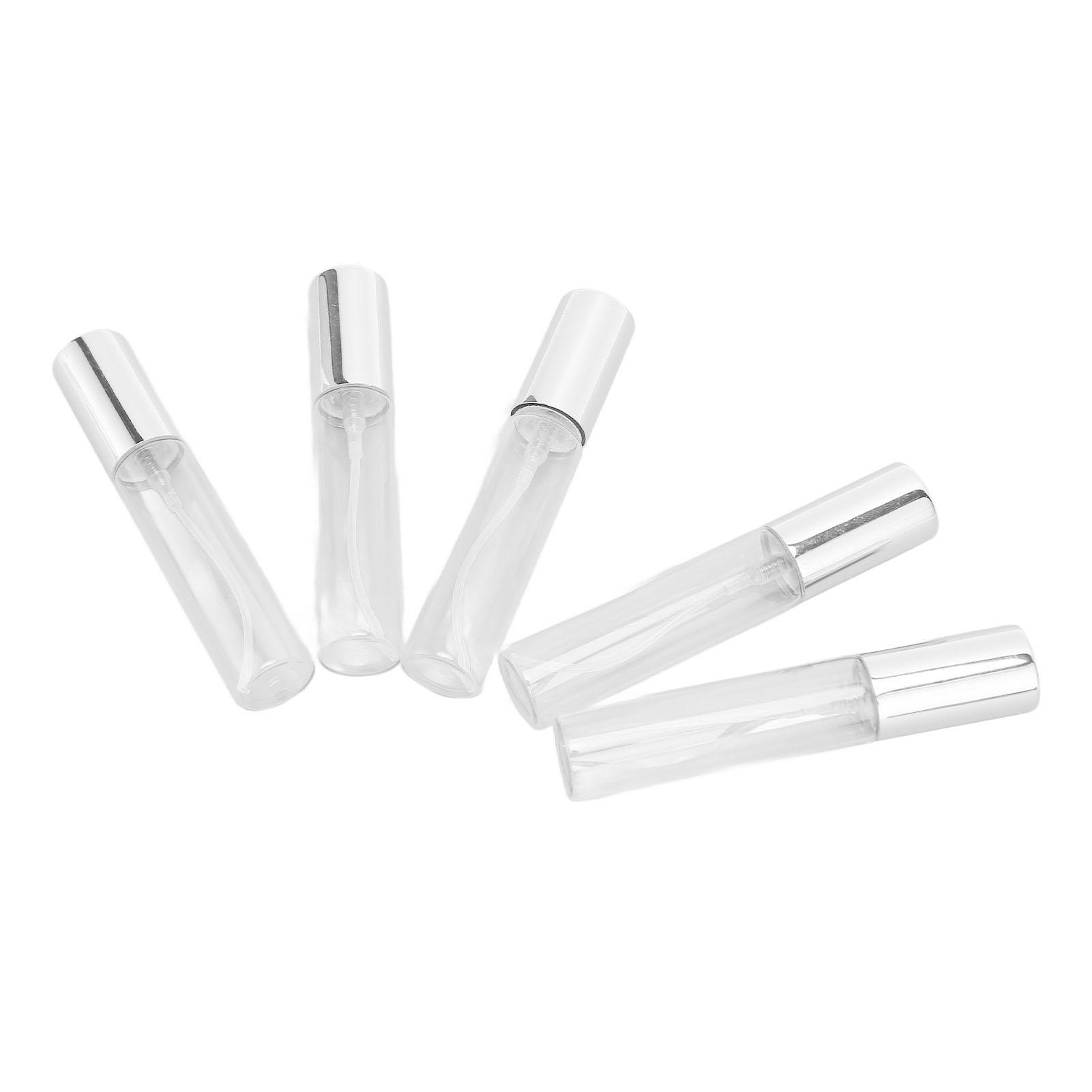 5pcs Clear Glass Perfume Bottles Silver Nozzle 10ml Cylinder Shape Refillable Empty Perfume Bottle
5pcs Clear Glass Perfume Bottles Silver Nozzle 10ml Cylinder Shape Refillable Empty Perfume Bottle
