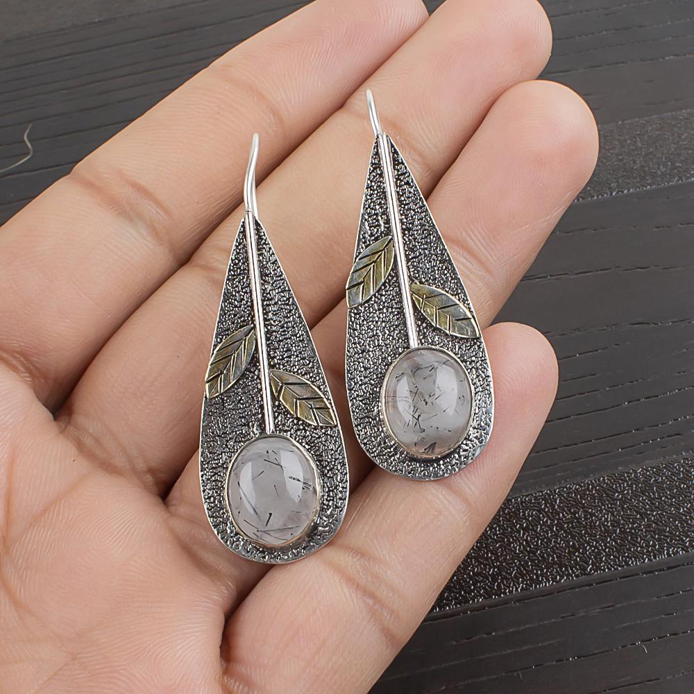 Black Rutile Jewelry, 925 Solid Sterling Silver Gemstone Earrings, Handmade Earrings, For Memorial Day 2.00 Inches чорний
Black Rutile Jewelry, 925 Solid Sterling Silver Gemstone Earrings, Handmade Earrings, For Memorial Day 2.00 Inches чорний