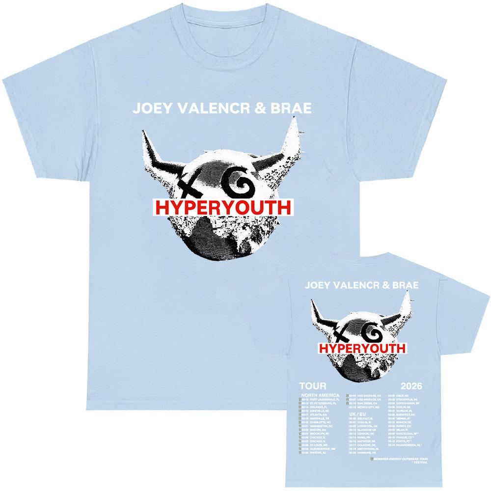 Hyperyouth JVB Tour 2026 T-shirt Rock Band JOEY VALENCE & BRAE Design Print Tshirts 100%Cotton O-neck Fashion Male Tees Unisex Shirt M
Hyperyouth JVB Tour 2026 T-shirt Rock Band JOEY VALENCE & BRAE Design Print Tshirts 100%Cotton O-neck Fashion Male Tees Unisex Shirt M