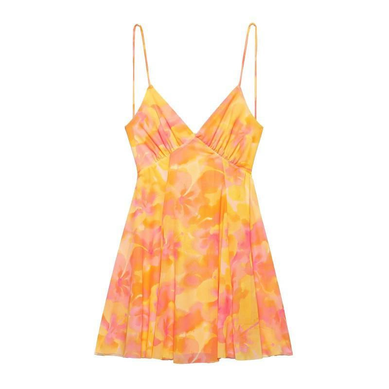 European American Women s Clothing Summer Backless Silk Screen Printed Short Suspender Dress S жовтий
European American Women s Clothing Summer Backless Silk Screen Printed Short Suspender Dress S жовтий