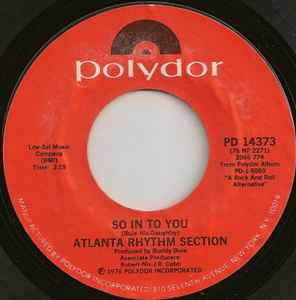 7inch Record ATLANTA RHYTHM SECTION - So In To You PD14373 Polydor 1977 US Rock Used
7inch Record ATLANTA RHYTHM SECTION - So In To You PD14373 Polydor 1977 US Rock Used
