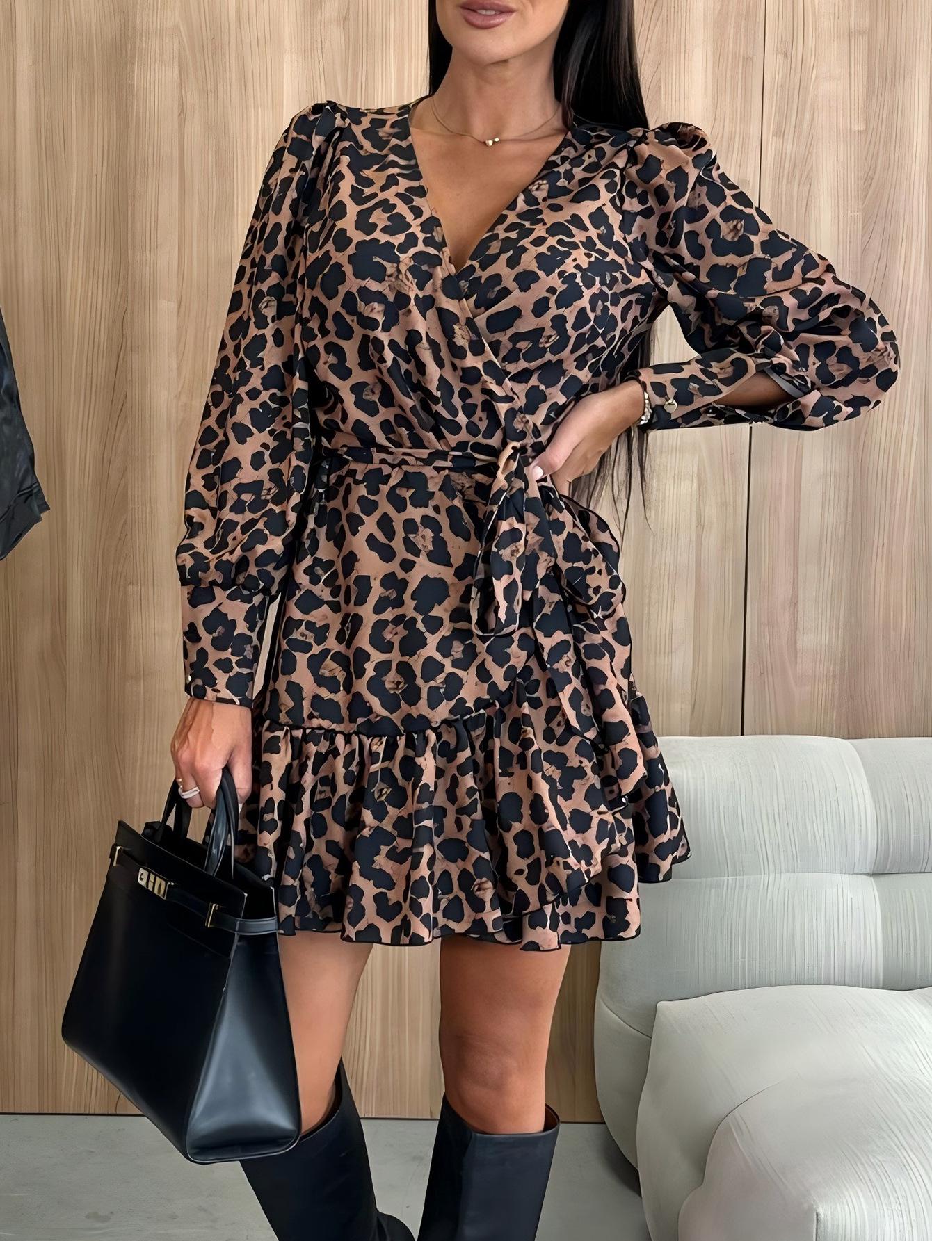 2024 Women s V-Neck Puff Sleeve Tie-Up Printed Dress Medium леопард друку кольору
2024 Women s V-Neck Puff Sleeve Tie-Up Printed Dress Medium леопард друку кольору